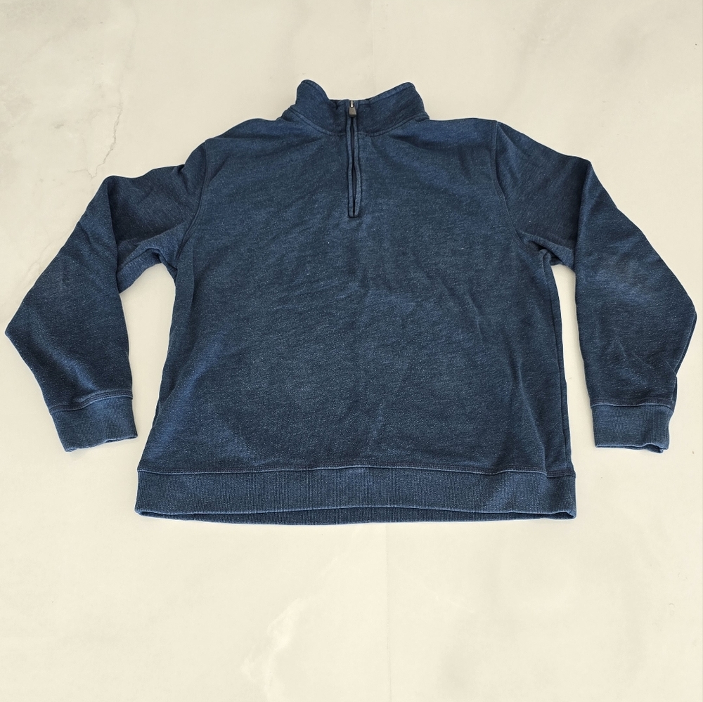 Arrow Quarter-Zip Sweater with Standing Collar - Blue - Size XL